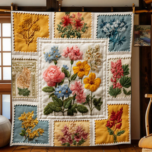 Timeless Stamp Garden Quilt Blanket