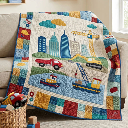 Tiny Transport Quilt Blanket - Quilted Blanket by OtterMia