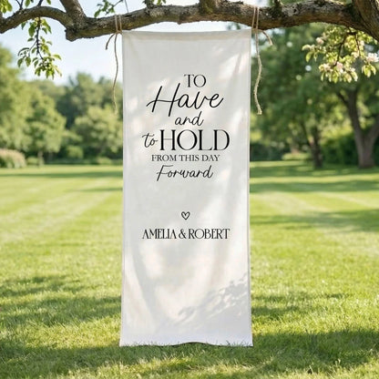 To Have and To Hold Wedding Banner Personalized Wedding Ceremony Backdrop Custom Names Wedding Sign, personalized wedding ...