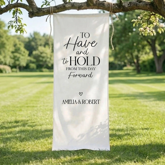 To Have and To Hold Wedding Banner Personalized Wedding Ceremony Backdrop Custom Names Wedding Sign, personalized wedding ...