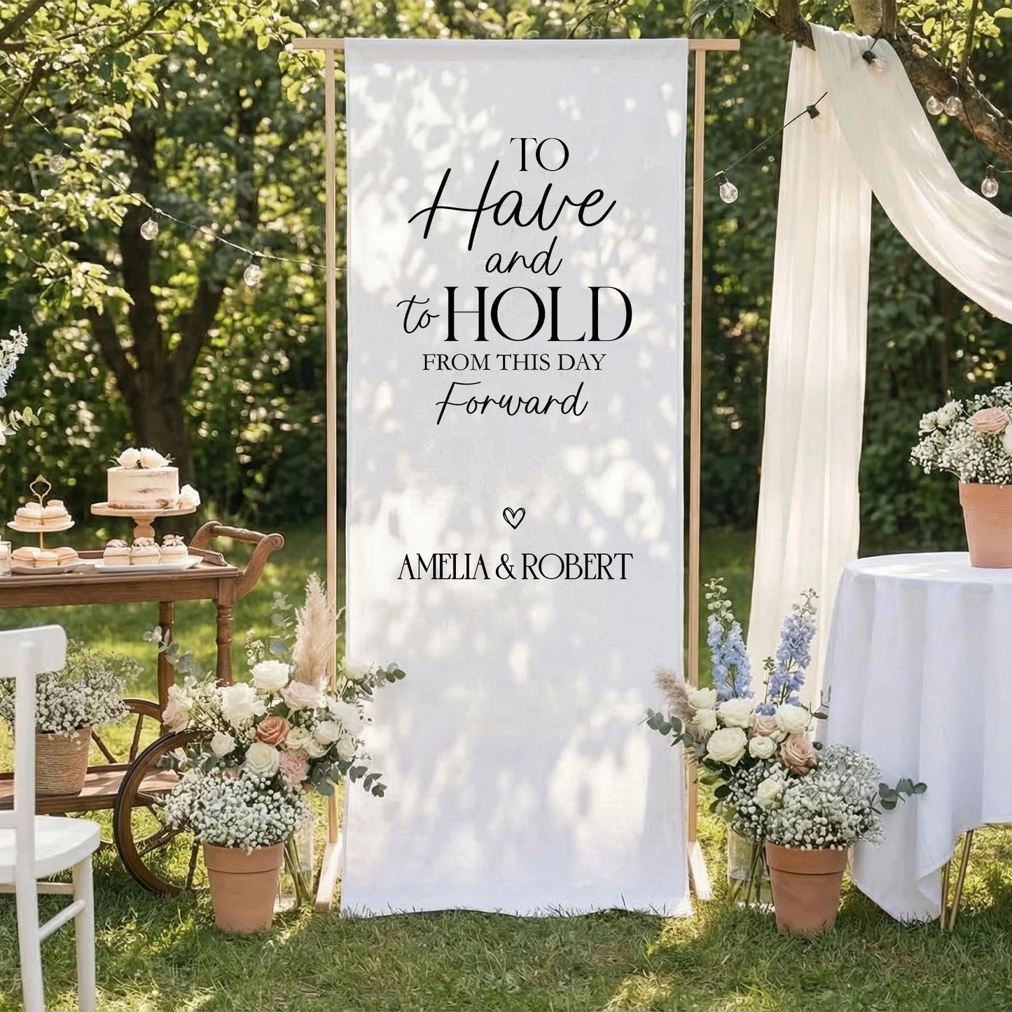 To Have and To Hold Wedding Banner Personalized Wedding Ceremony Backdrop Custom Names Wedding Sign, personalized wedding ...