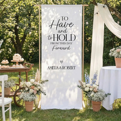 To Have and To Hold Wedding Banner Personalized Wedding Ceremony Backdrop Custom Names Wedding Sign, personalized wedding ...
