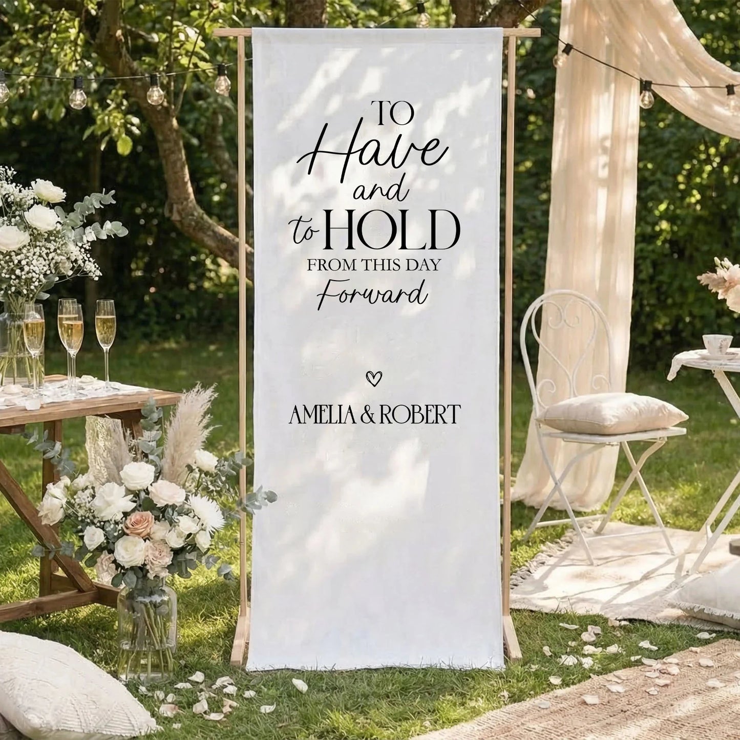 To Have and To Hold Wedding Banner Personalized Wedding Ceremony Backdrop Custom Names Wedding Sign, personalized wedding ...
