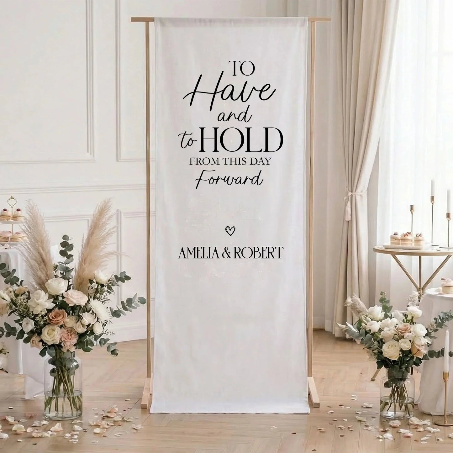 To Have and To Hold Wedding Banner Personalized Wedding Ceremony Backdrop Custom Names Wedding Sign, personalized wedding ...