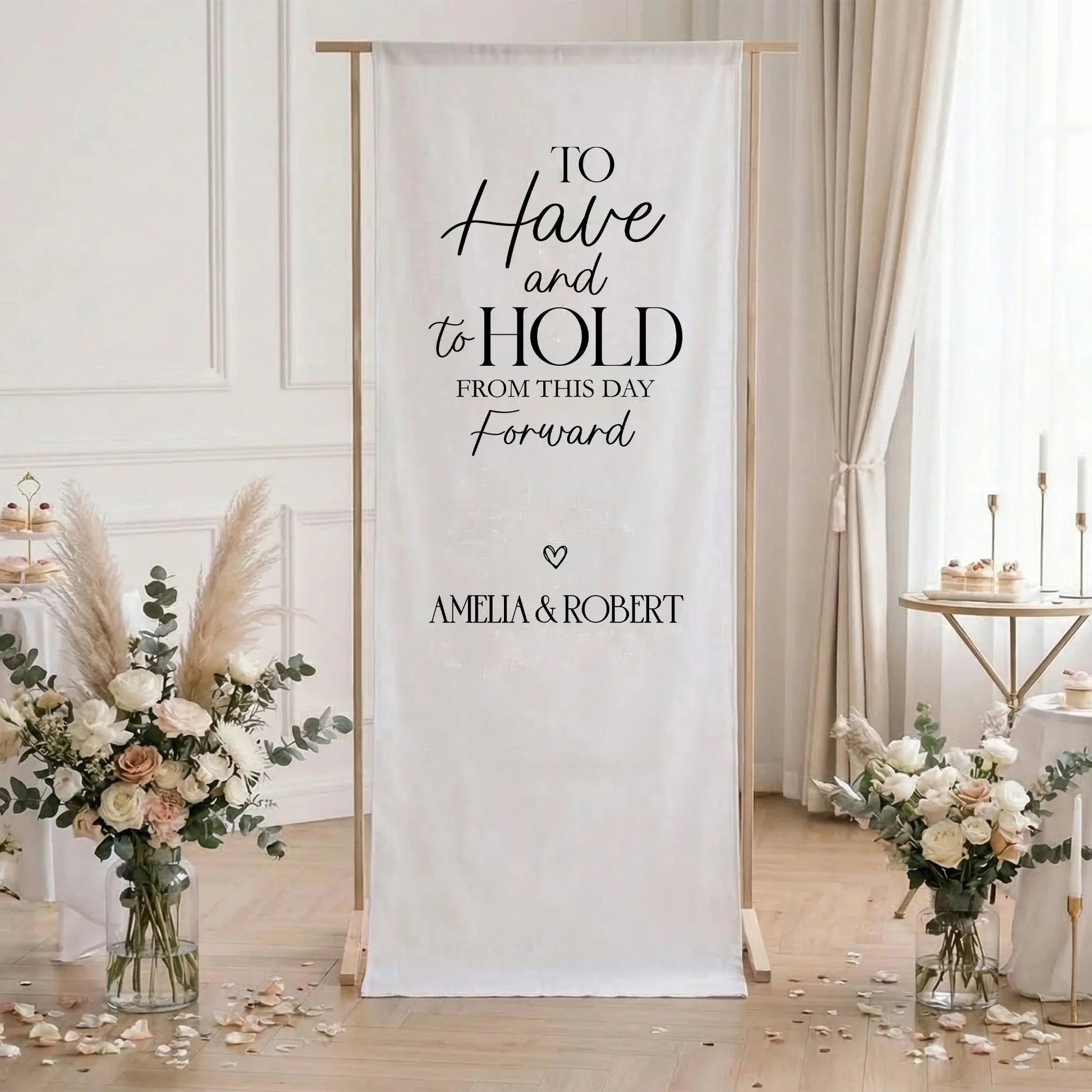 To Have and To Hold Wedding Banner Personalized Wedding Ceremony Backdrop Custom Names Wedding Sign, personalized wedding ...