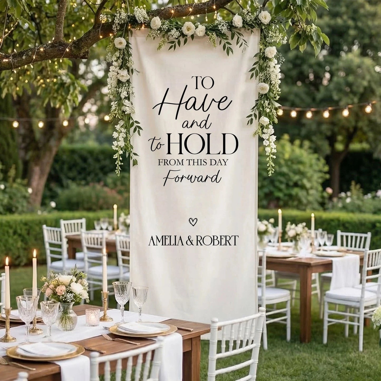 To Have and To Hold Wedding Banner Personalized Wedding Ceremony Backdrop Custom Names Wedding Sign, personalized wedding ...