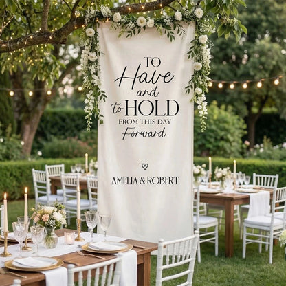 To Have and To Hold Wedding Banner Personalized Wedding Ceremony Backdrop Custom Names Wedding Sign, personalized wedding ...