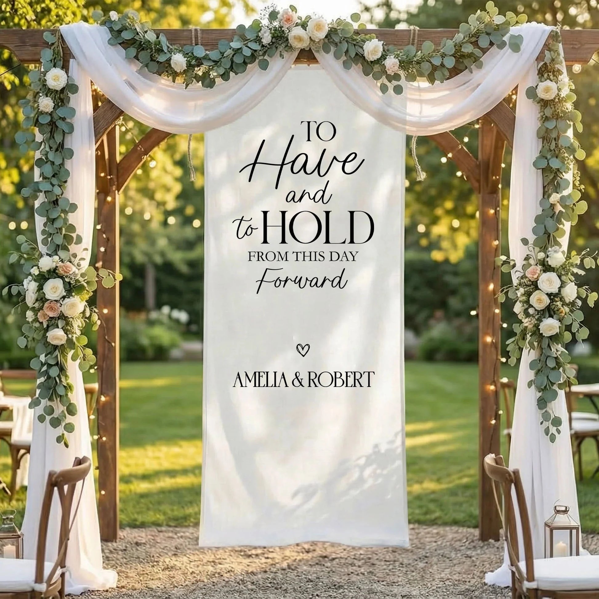 To Have and To Hold Wedding Banner Personalized Wedding Ceremony Backdrop Custom Names Wedding Sign, personalized wedding ...