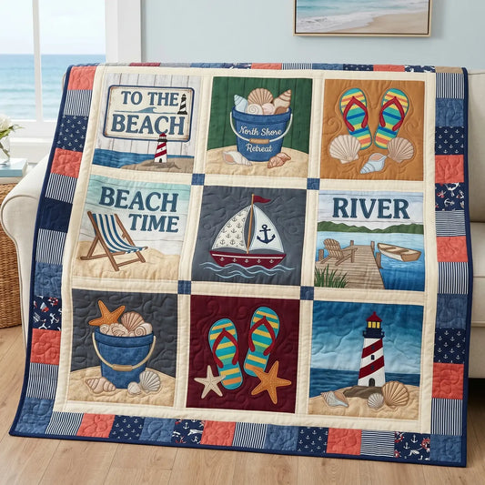 To The Beach Quilt Blanket