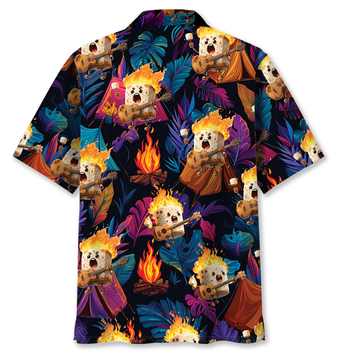 Toasted Candy Playing Guitar Hawaiian Shirt - M - hawaiian shirt