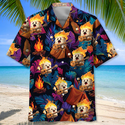 Toasted Candy Playing Guitar Hawaiian Shirt - L - hawaiian shirt