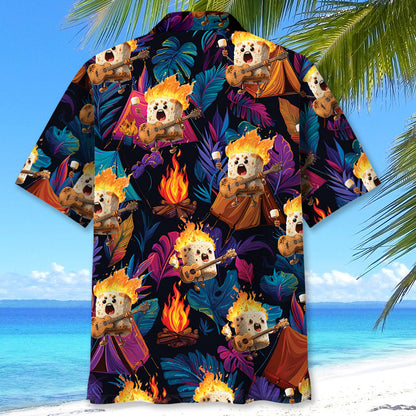 Toasted Candy Playing Guitar Hawaiian Shirt - XL - hawaiian shirt
