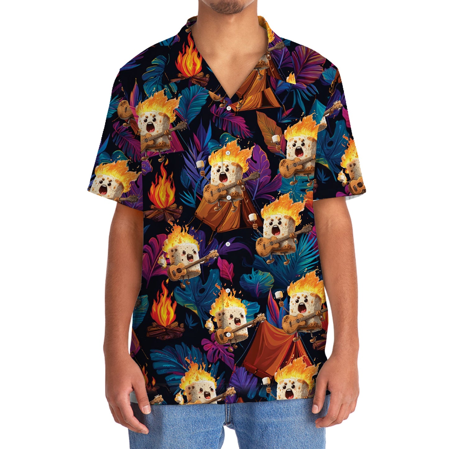 Toasted Candy Playing Guitar Hawaiian Shirt - 2XL - hawaiian shirt