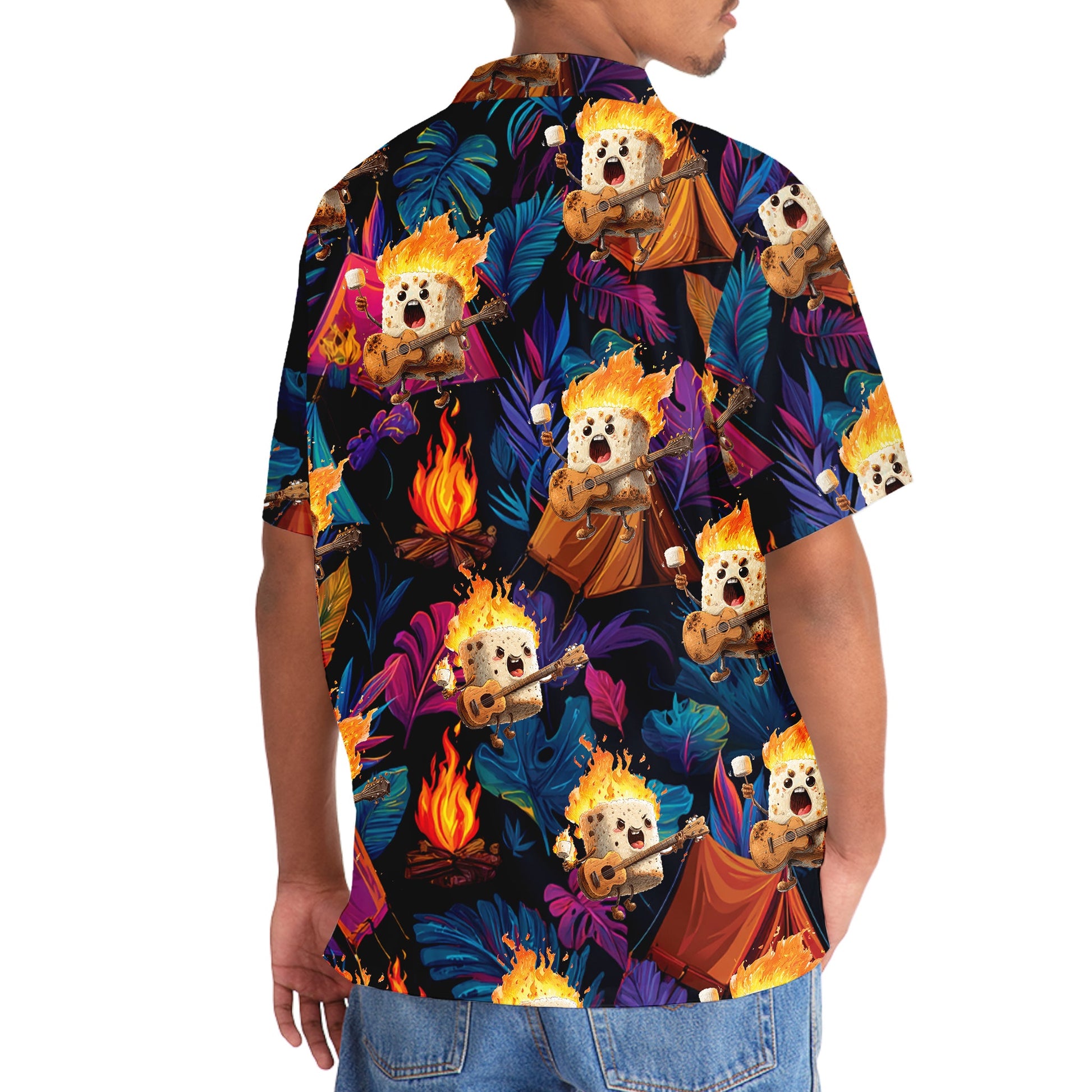 Toasted Candy Playing Guitar Hawaiian Shirt - 3XL - hawaiian shirt