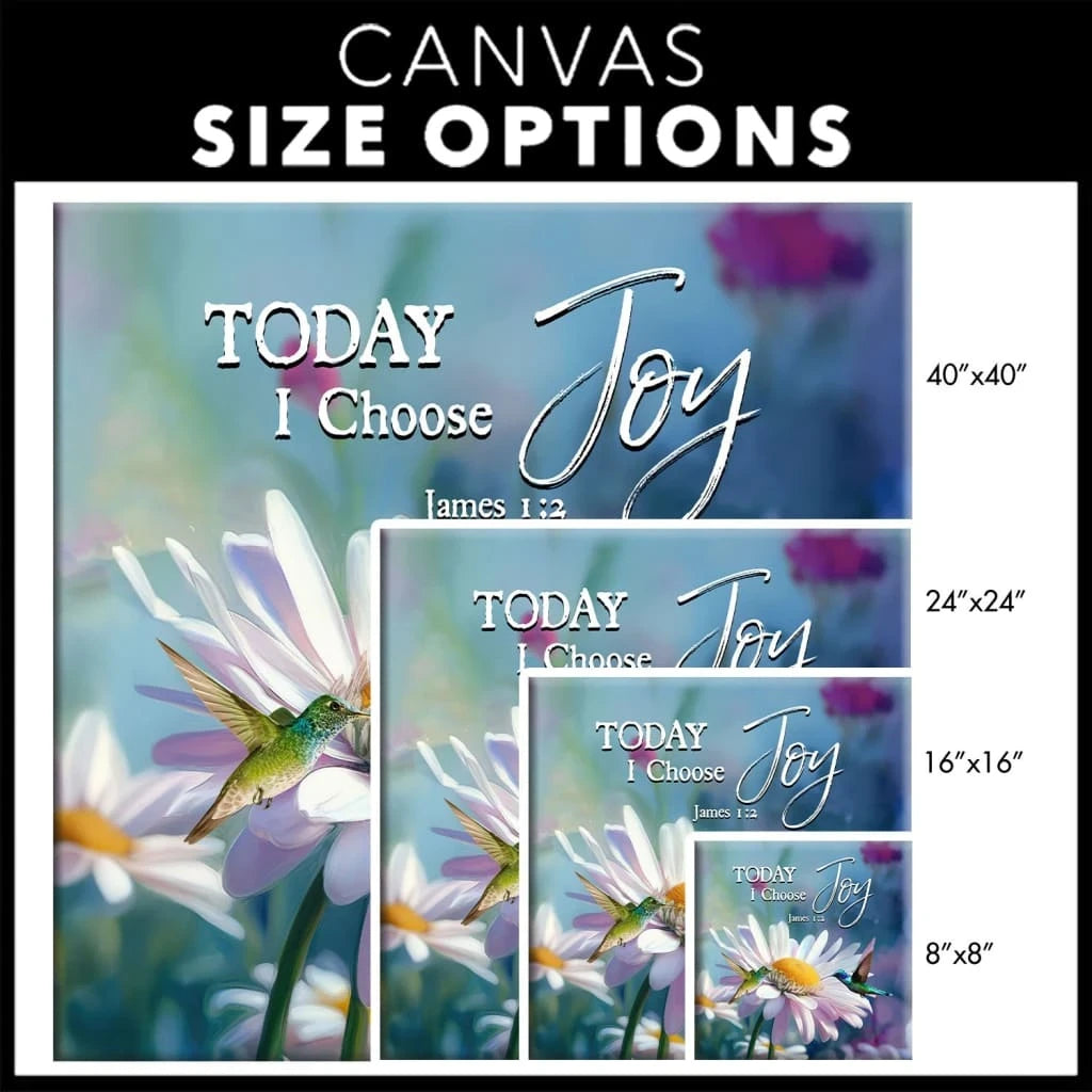 today i choose joy james 1 2 hummingbird with daisies wall art canvas (view 10)