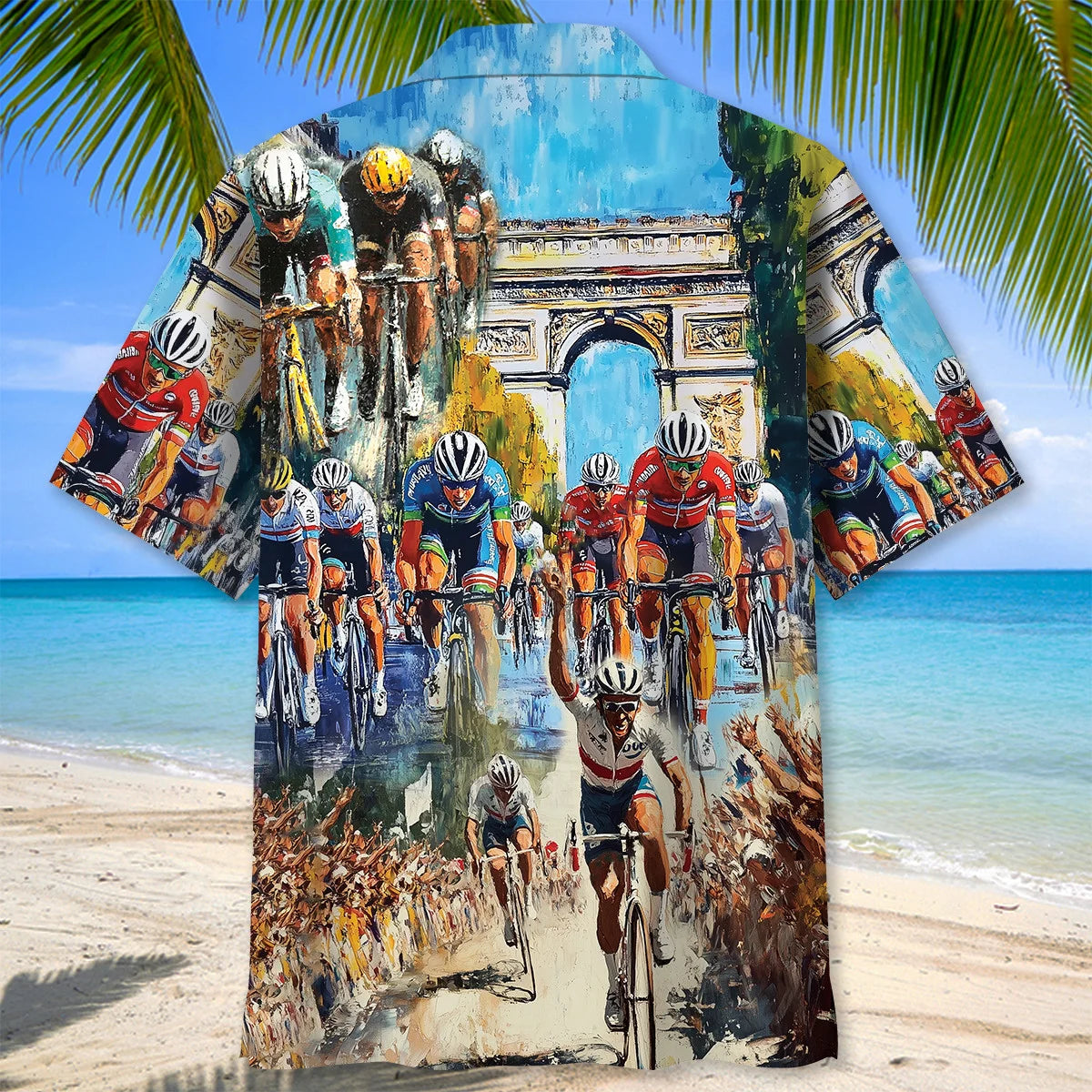 Tour De France Cycling Hawaiian Shirt, custom shirt gift for men (view 3)