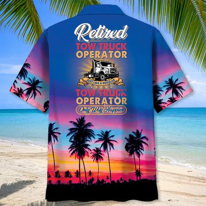 Tow Truck Retired Hawaiian Shirt, custom shirt gift for men (view 3)