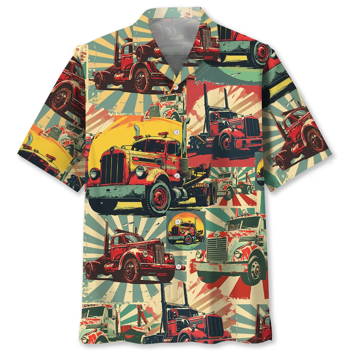 Tow Truck Retro Hawaiian Shirt, custom shirt gift for men (view 4)