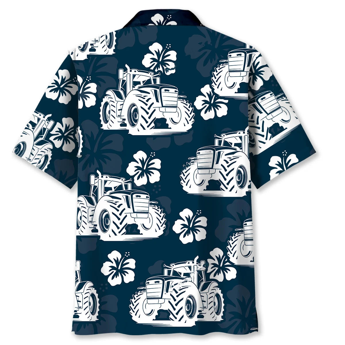 Tractor Hibiscus Blue Hawaiian Shirt, custom shirt gift for men (view 4)