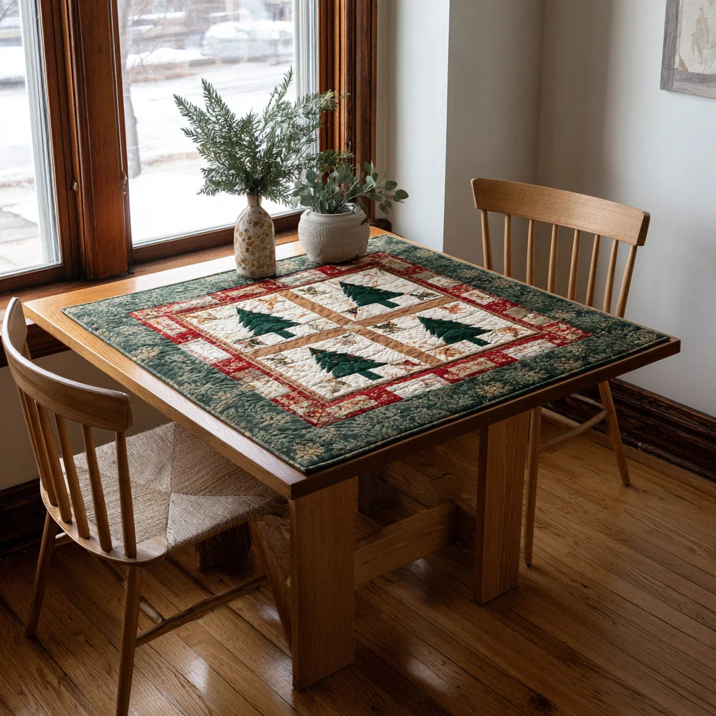 Traditional Christmas Quilted Table Topper