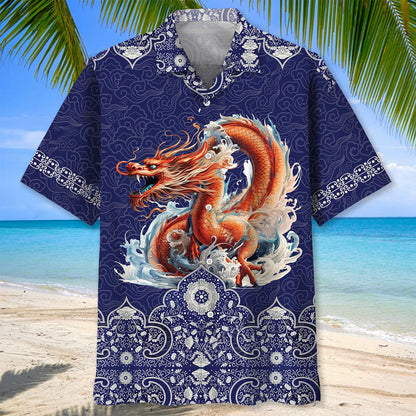 Traditional Chinese Dragon Hawaiian Shirt, custom shirt gift for men