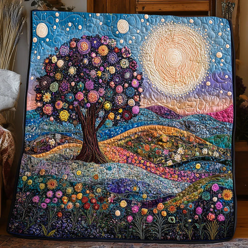 Tree Of Life Hill Quilt Blanket