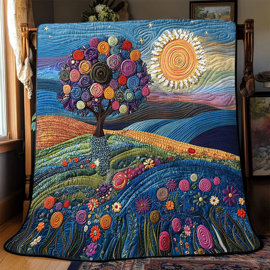 Tree Of Life Hill Quilt Blanket