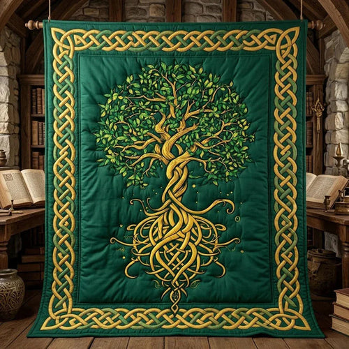 Tree of Life Quilt Blanket - Quilted Blanket by OtterMia