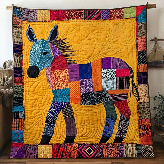 Tribal Art Donkey Quilt Blanket