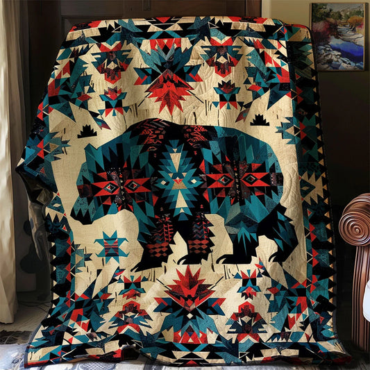 Tribal Bear Quilt Blanket