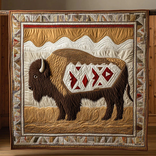 Tribal Bison Quilt Blanket