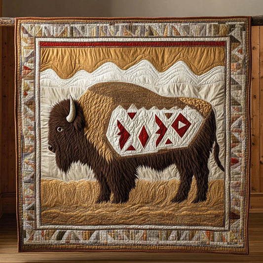 Tribal Bison Quilt Blanket