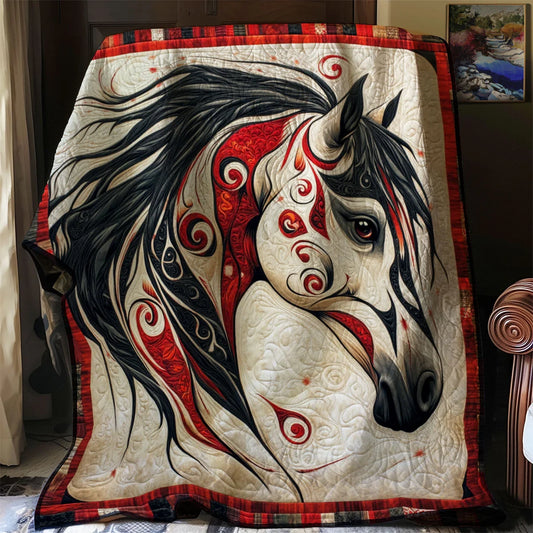 Tribal Dawn Horse Quilt Blanket