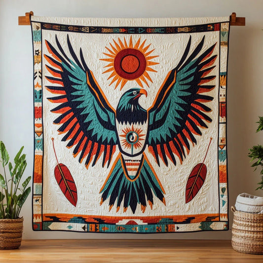 Tribal Eagle Glow Quilt Blanket
