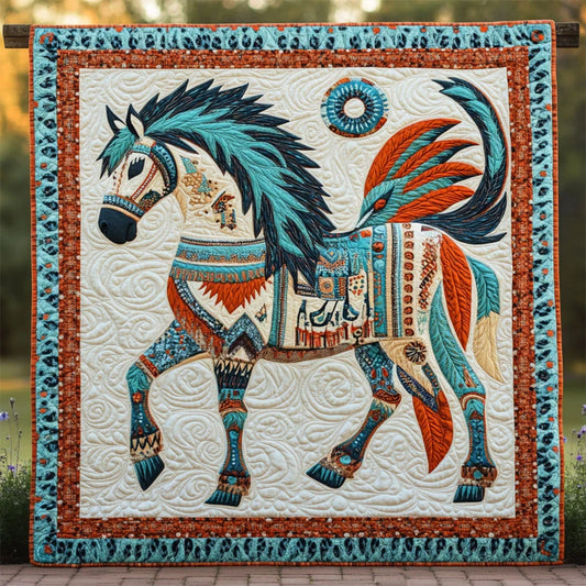 Tribal Gallop Quilt Blanket