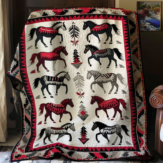 Tribal Gallop Quilt Blanket