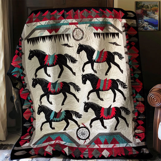 Tribal Gallop Quilt Blanket