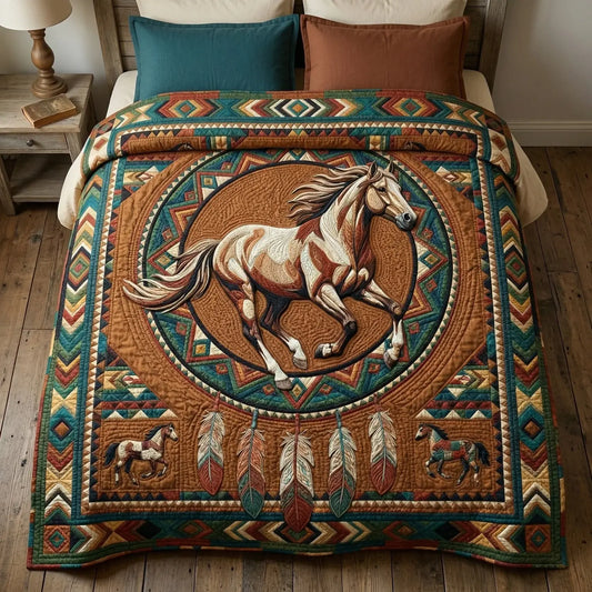 Tribal Horse Quilt Blanket