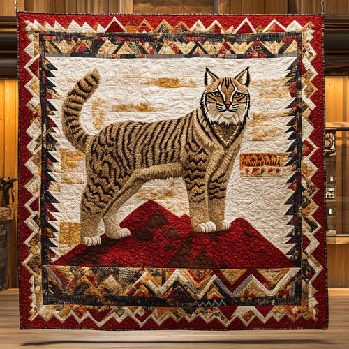 Tribal Lynx Quilt Blanket