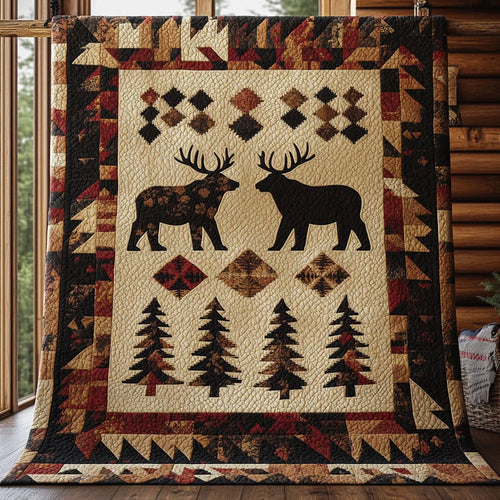 Tribal Moose Quilt Blanket