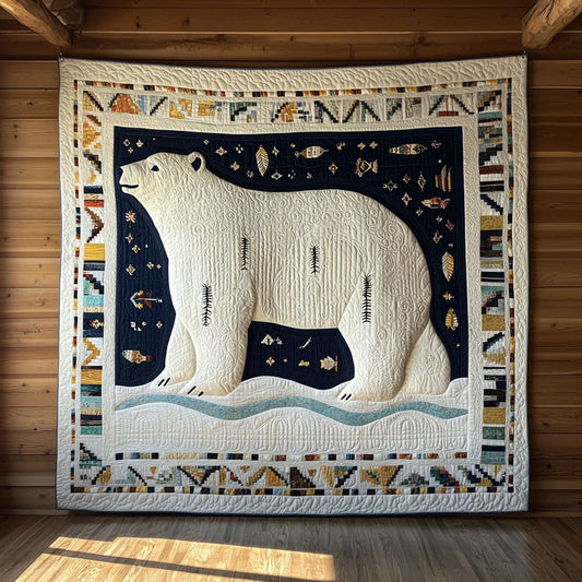 Tribal Polar Bear Quilt Blanket