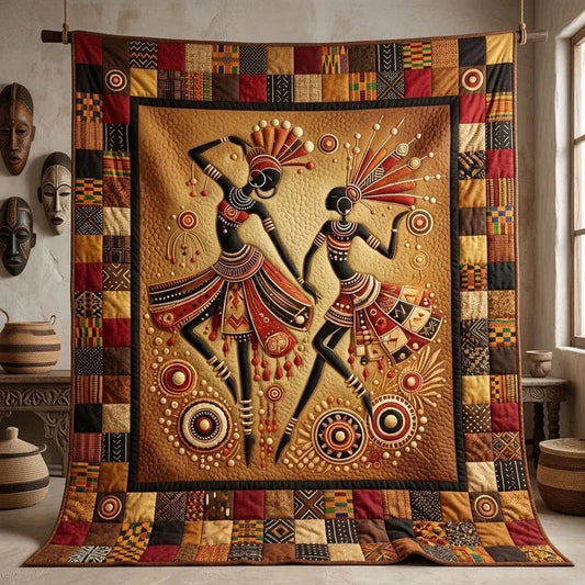 Tribal Rhythm Quilt Blanket - Quilted Blanket by OtterMia