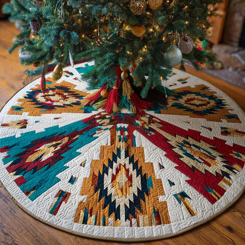 Tribal Spirit Wheel Quilted Tree Skirt