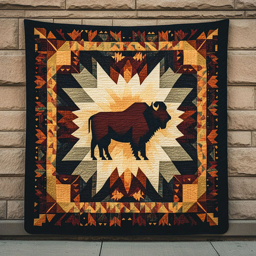 Tribal Strength Bison Quilt Blanket
