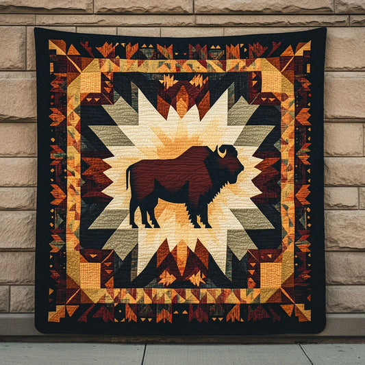 Tribal Strength Bison Quilt Blanket