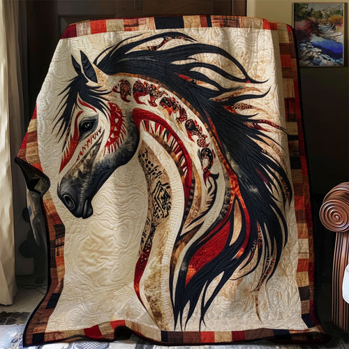 Tribal Wind Horse Quilt Blanket