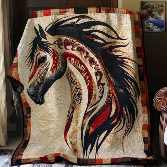 Tribal Wind Horse Quilt Blanket
