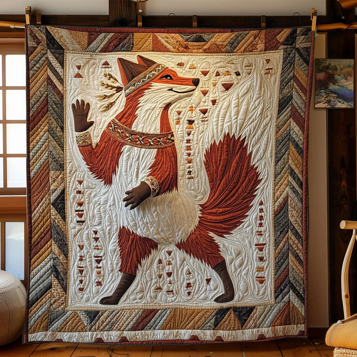 Tribe Fox Dance Quilt Blanket