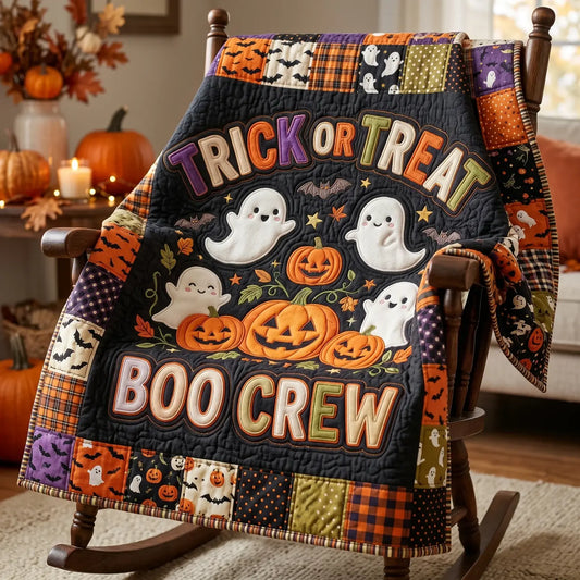 Trick Or Treat Boo Crew Quilt Blanket