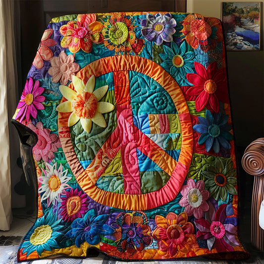 Trippy Hippie Sign Quilt Blanket